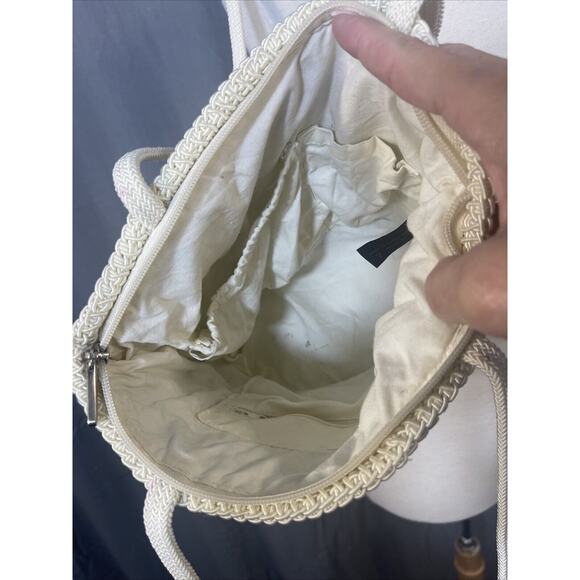 Stone Mountain Shoulder Bag Purse Blk/Tan/Cream/Pink Texture Nylon Western - Picture 5 of 10